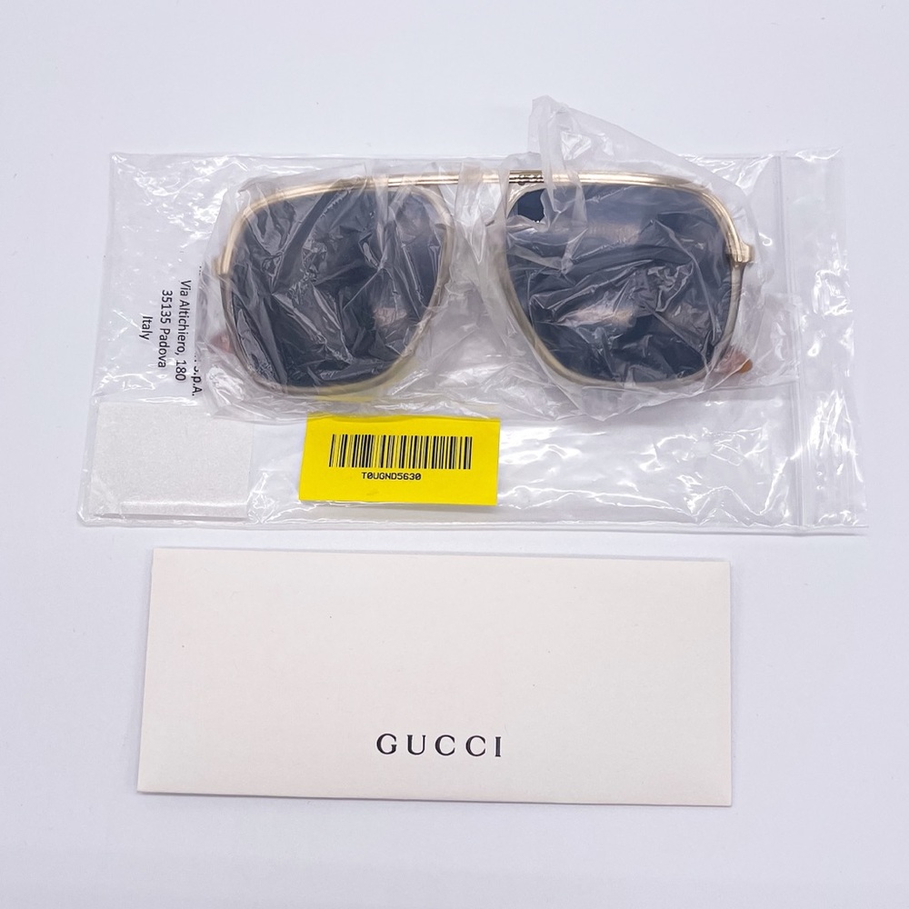 NEW GUCCI GG0200S 004 AVIATOR SUNGLASSES GUCCI - Picture 13 of 14